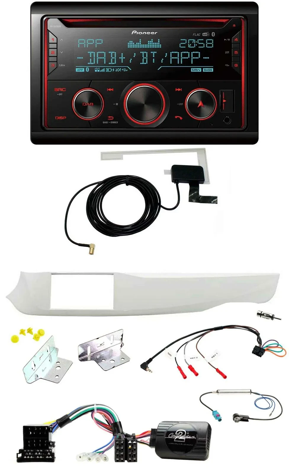 Автомагнитола Pioneer 2DIN DAB USB CD Bluetooth для Alfa Romeo Giulietta (2010–2014)
