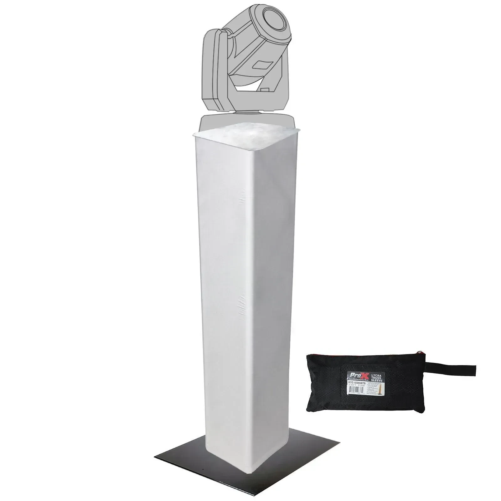 Сценическая ферма Global Truss F34 2 м, квадратная, с белым чехлом из лайкры и базовыми плитами