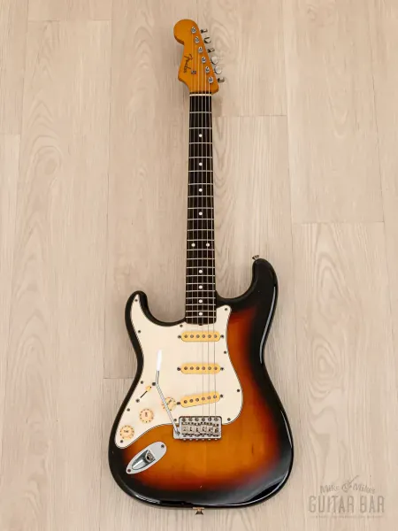 Электрогитара Fender Stratocaster 1962 Vintage Reissue ST62-65L Left-Handed SSS Sunburst w/gigbag Japan 1995