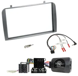 Einbauset Lenkradadapter Doppel DIN Autoradio für Alfa Romeo GT 147 07-10 anthra