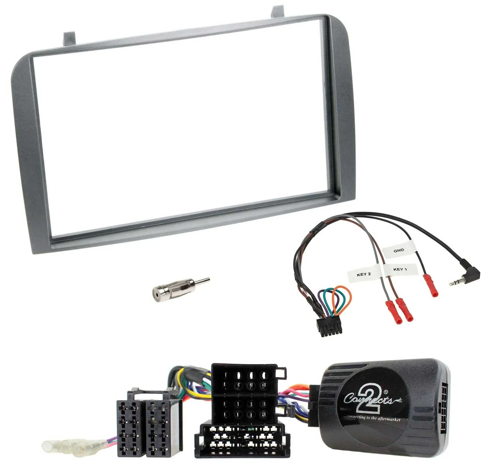Einbauset Lenkradadapter Doppel DIN Autoradio für Alfa Romeo GT 147 07-10 anthra