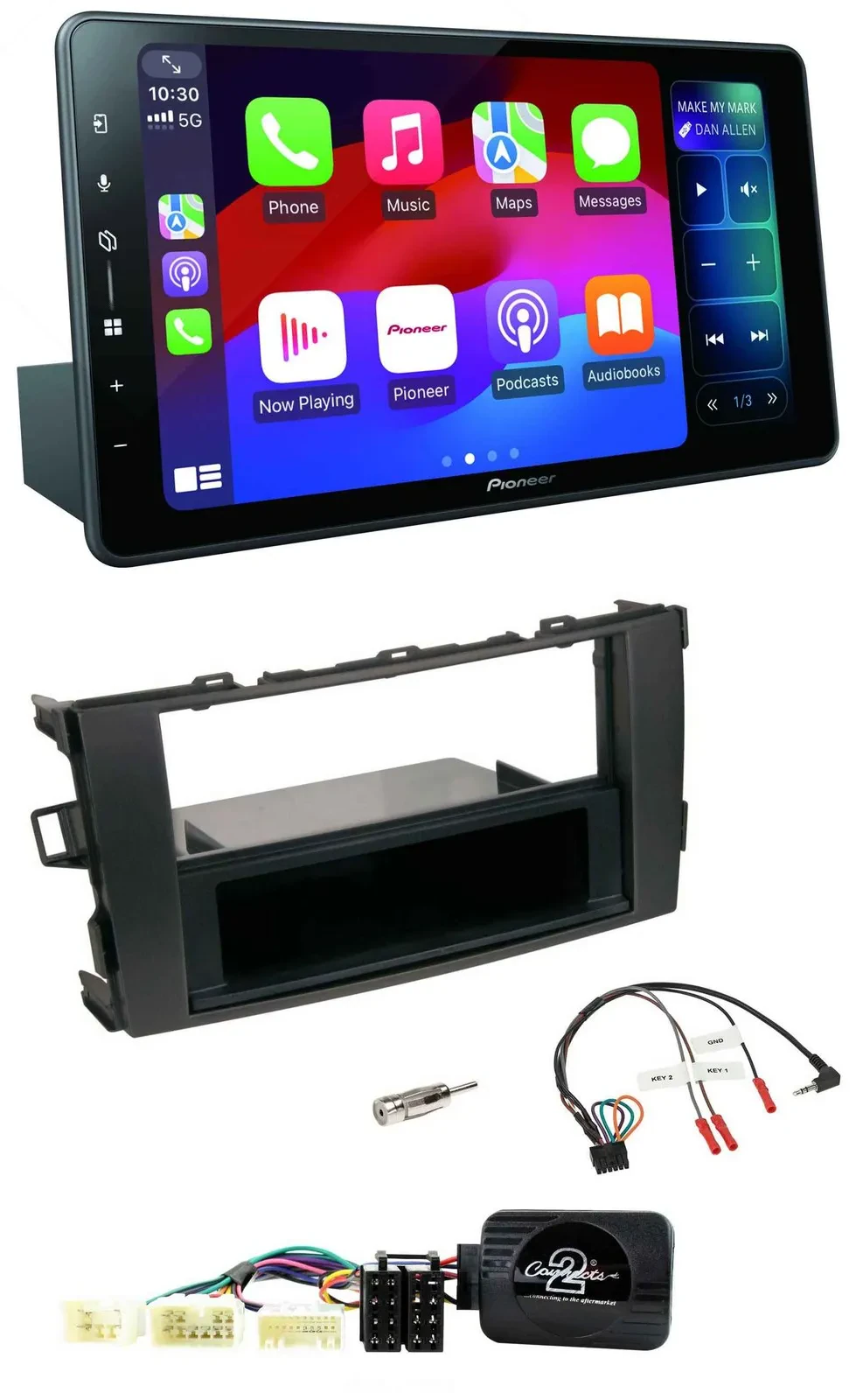 Pioneer Bluetooth DAB Lenkrad USB Autoradio für Toyota Auris 2007-2011 schwarz