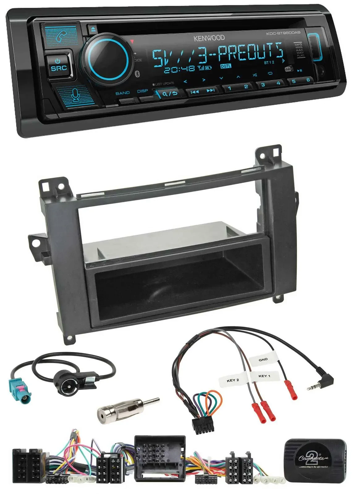 Kenwood Bluetooth USB CD Lenkrad DAB Autoradio für Mercedes Vito Viano W639 Audi