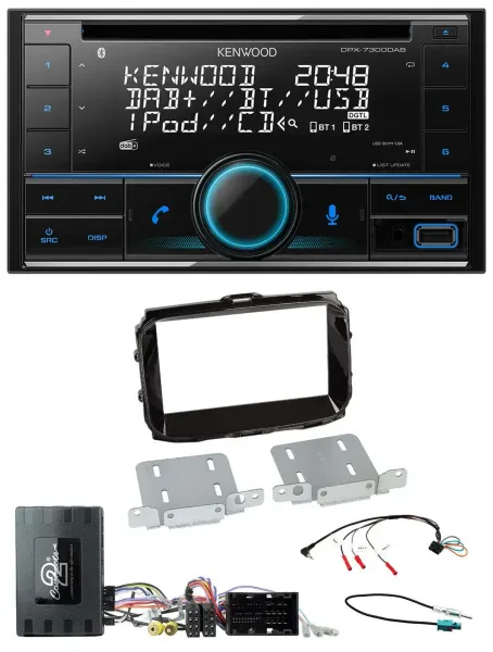 Kenwood CD 2DIN DAB USB Lenkrad Bluetooth Autoradio für Alfa Giulietta 14-21 Inf