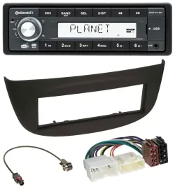 Автомагнитола для Renault Twingo Continental 1-DIN MP3/AUX/USB/DAB черная
