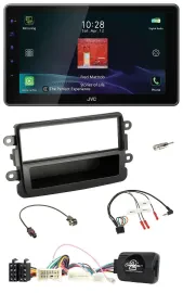 JVC DAB Lenkrad Bluetooth USB Autoradio für Dacia ab 2012 schwarz