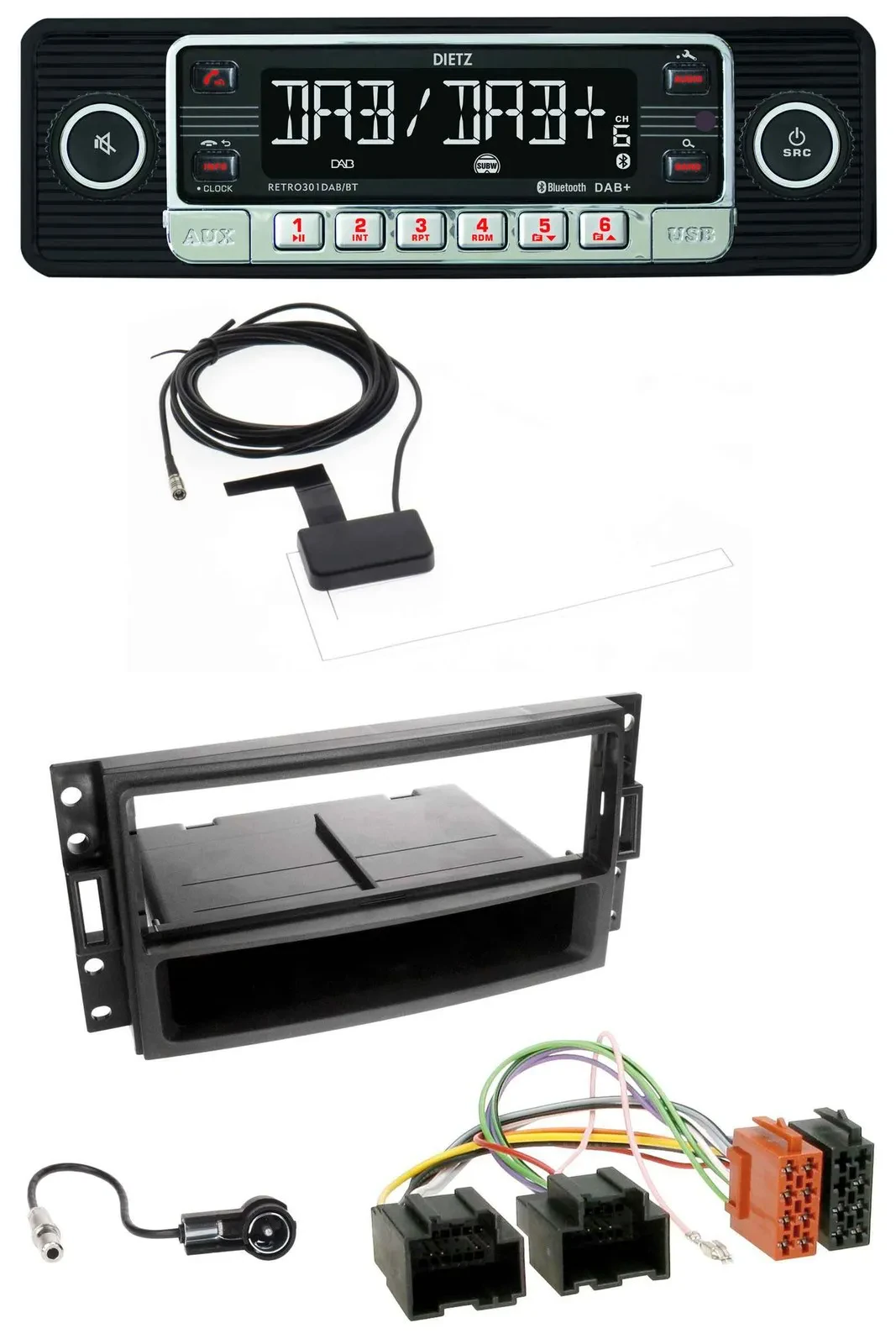 Dietz DAB Bluetooth USB MP3 Autoradio für Chevrolet Corvette Uplander 05-13