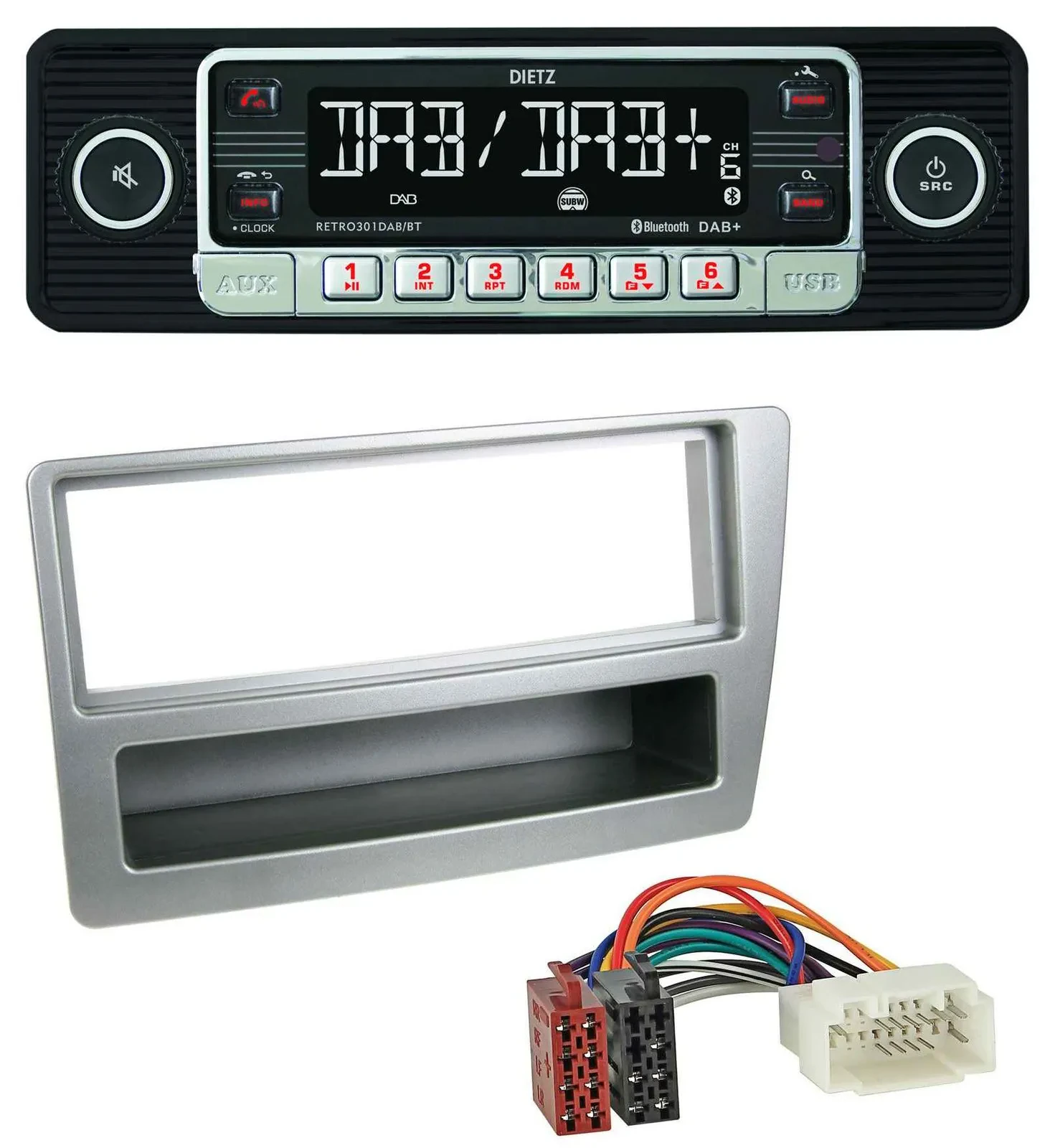 Dietz USB DAB MP3 Bluetooth Autoradio für Honda Civic 04-06 silber autom. Klima