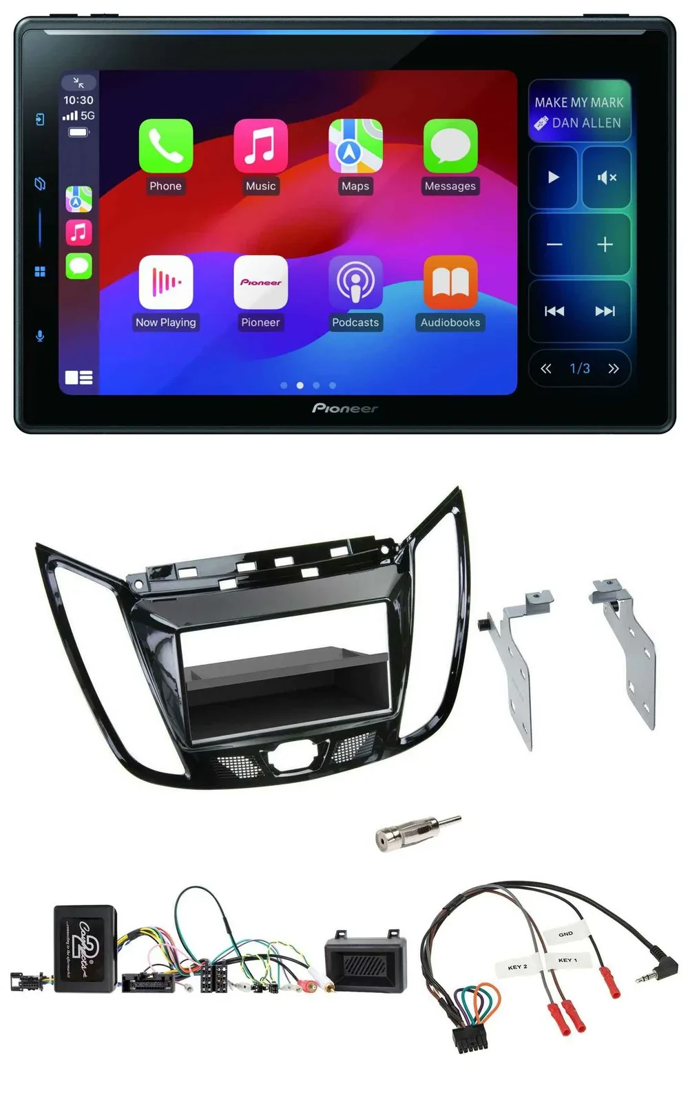 Pioneer Bluetooth DAB Lenkrad USB Autoradio für Ford C-Max Kuga Klavierlack schw