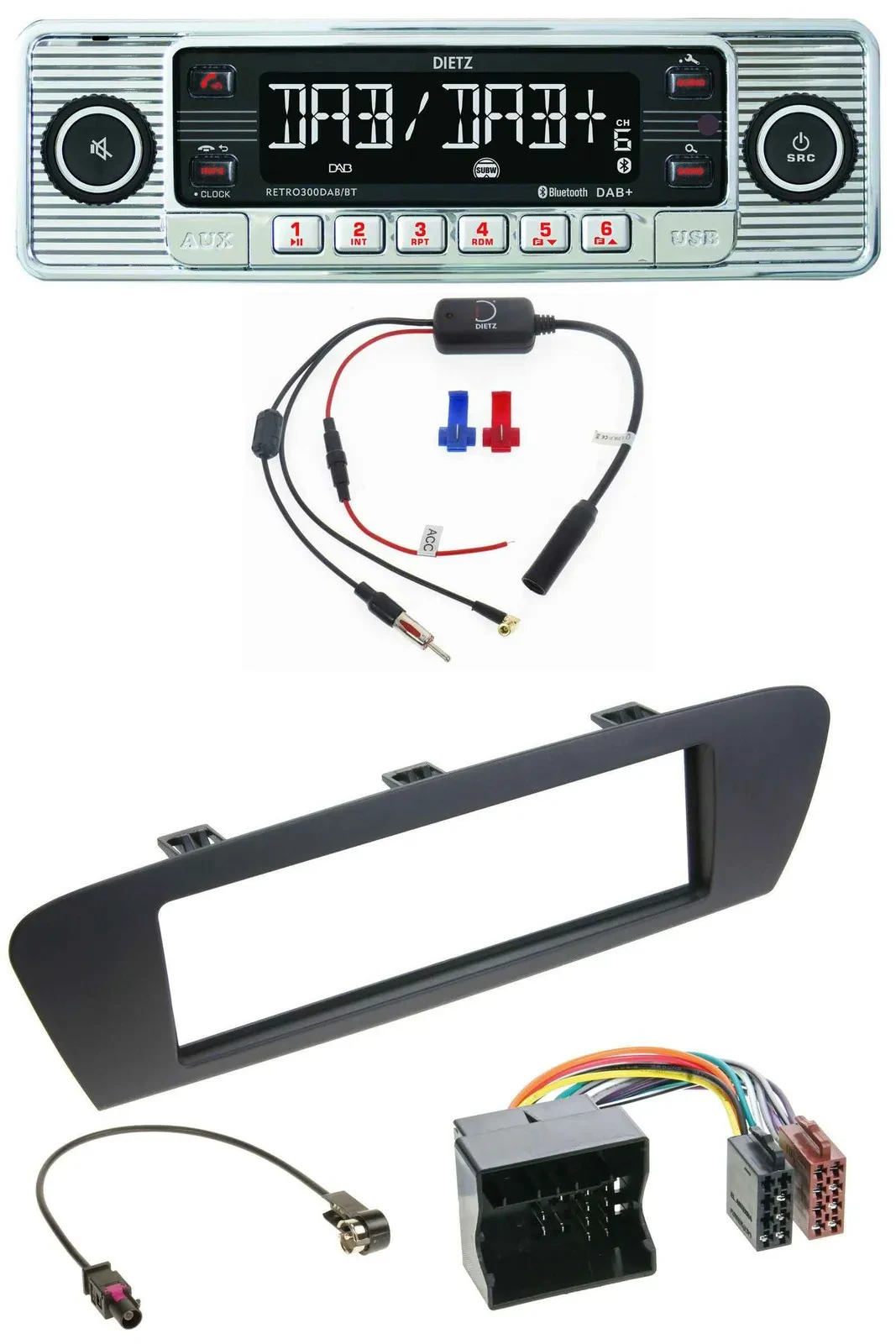 Dietz DAB USB MP3 Bluetooth Autoradio für Renault Scenic (ab 12) - braun