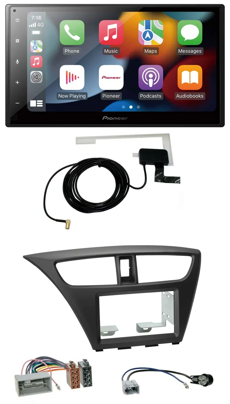 Автомагнитола Pioneer 2-DIN, MP3, USB, Bluetooth, DAB, для Honda Civic Hatchback (с 2012)