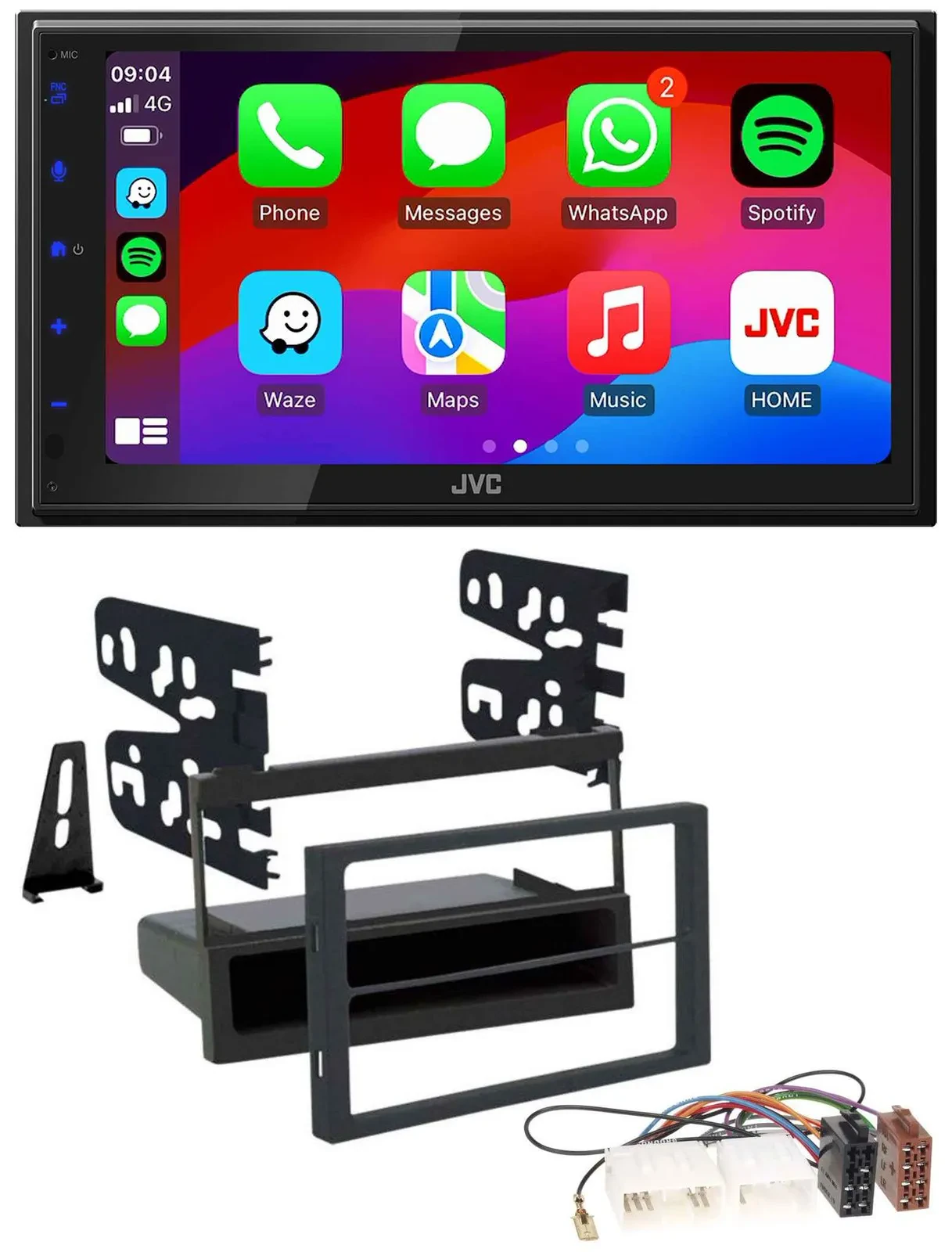 Автомагнитола JVC 2 DIN, Bluetooth, USB, DAB, MP3 для Mazda 626 (1999–2002), MPV (1996–1999), MX-5 (2000–2005)