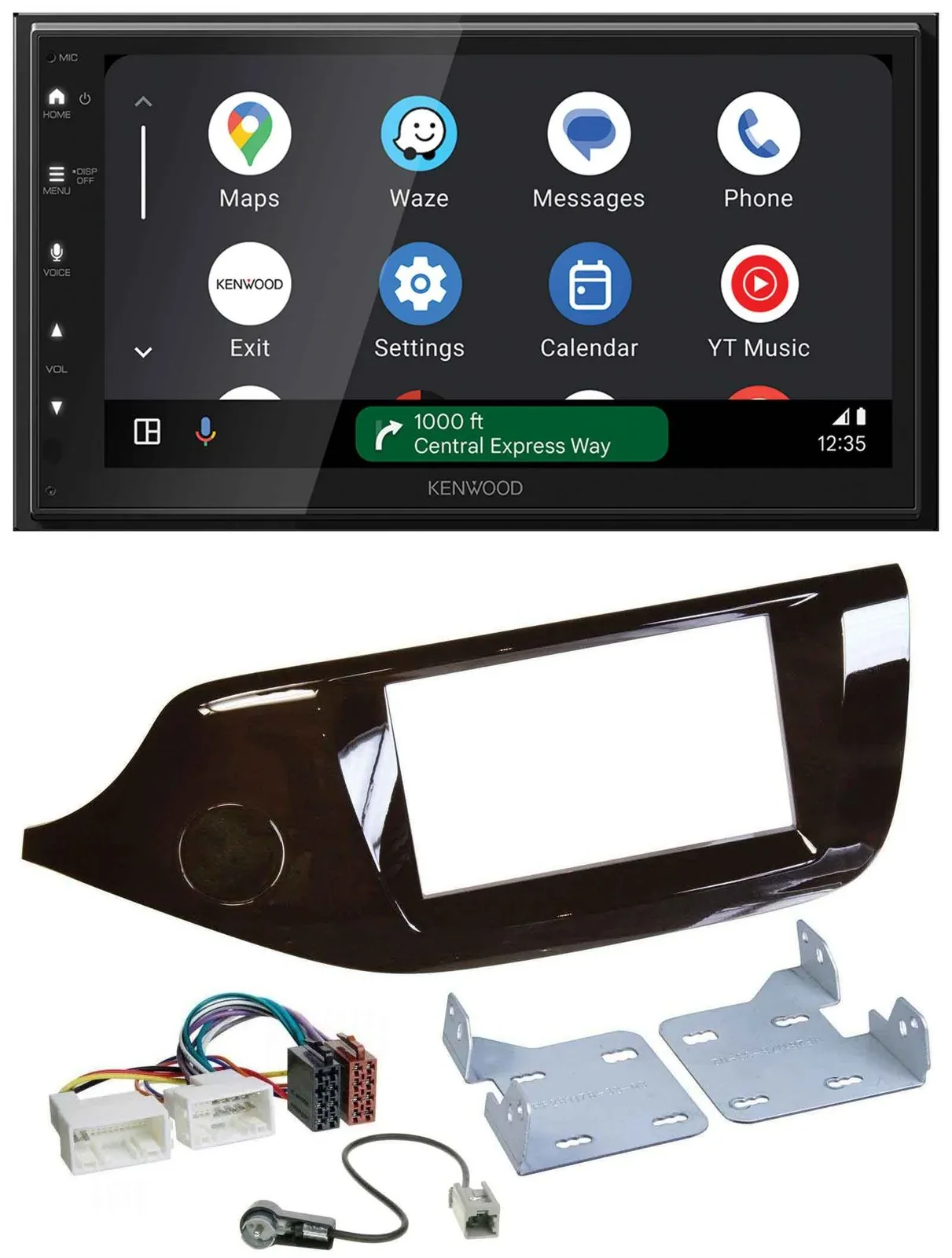 Автомагнитола Kenwood 2DIN, DAB, Bluetooth, USB, MP3 для Kia Ceed (с 2012), глянцевая