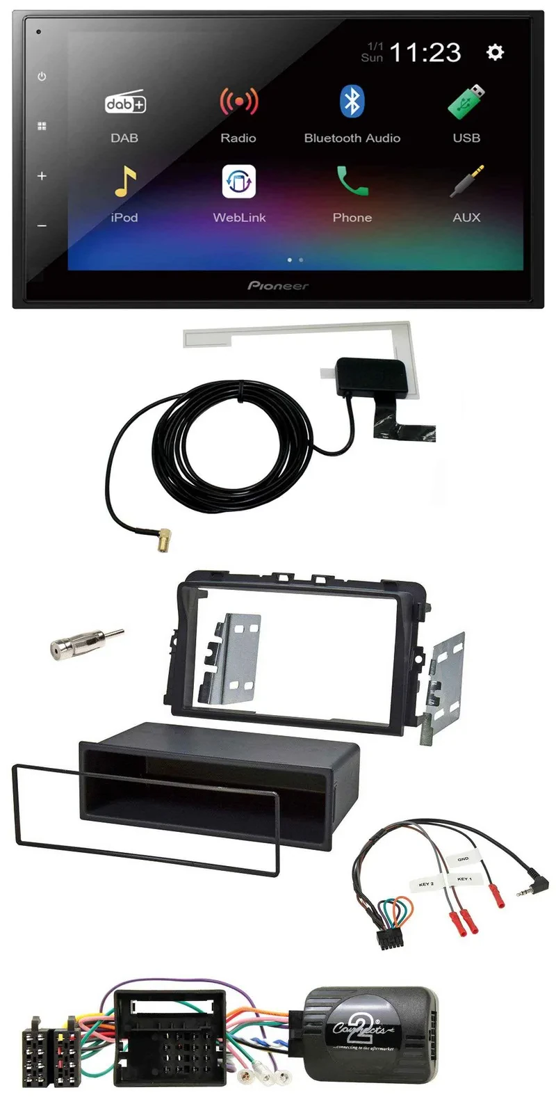 Автомагнитола для Opel Vivaro 2011–2015 Pioneer 2DIN, DAB, Bluetooth, USB