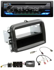 Автомагнитола JVC Bluetooth USB DAB CD для Fiat 500L (с 2012) с поддержкой управления на руле