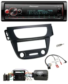 Автомагнитола Pioneer для Renault Megane III (2009–2012) Bluetooth, USB, DAB, черная, поддержка управления на руле