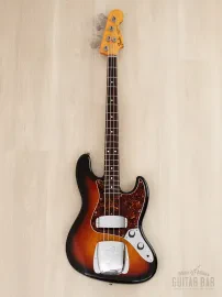 Бас-гитара Fender JV Jazz Bass 1962 Vintage Reissue Stack Knob JB62-115 JJ Sunburst Lacquer w/case Japan 1983