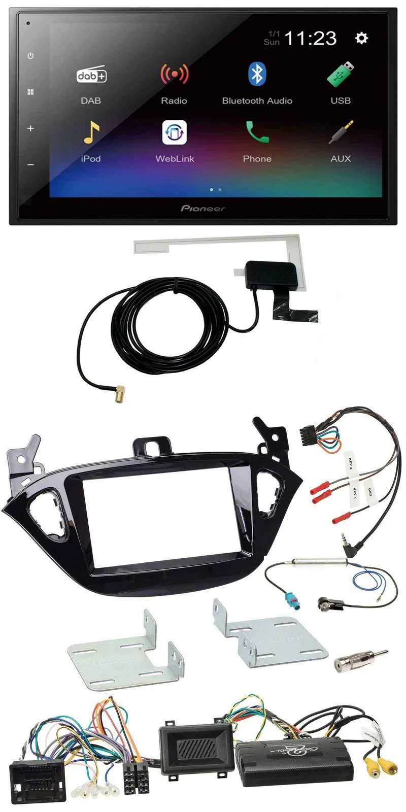 Автомагнитола Pioneer 2DIN, DAB, Bluetooth, USB, для Opel Adam/Corsa E (с 2013)