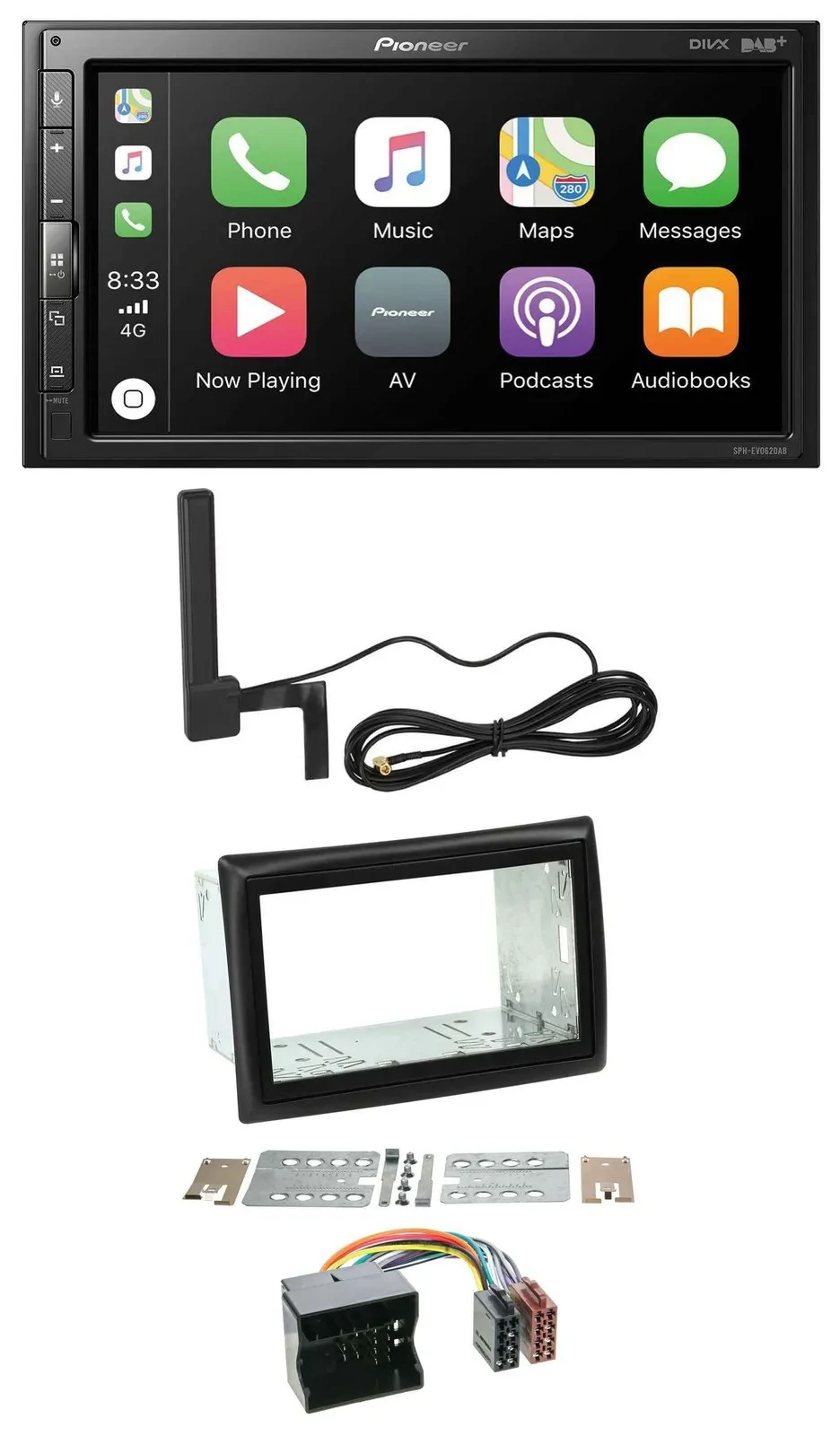 Pioneer USB 2DIN Bluetooth DAB MP3 Autoradio für Renault Megane 2009-2010