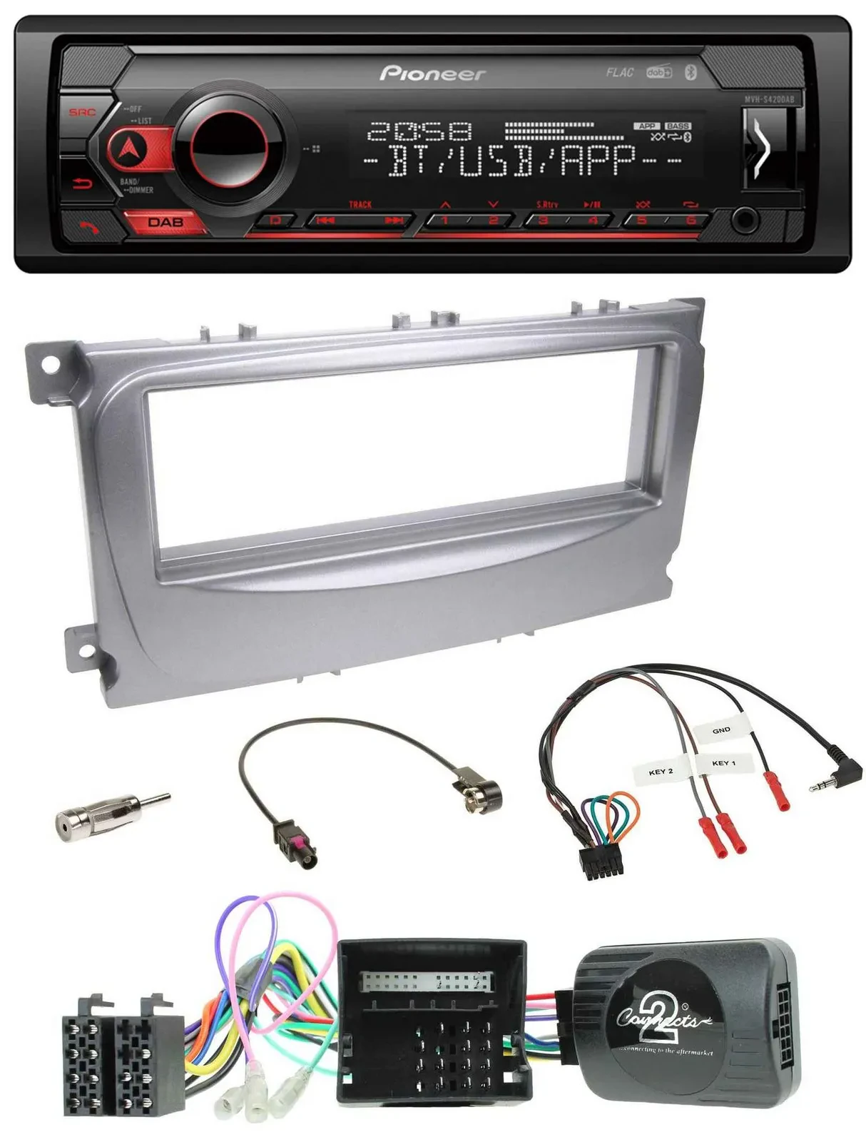 Pioneer Lenkrad USB DAB Bluetooth Autoradio für Ford S-Max Mondeo Can-Bus 07-14