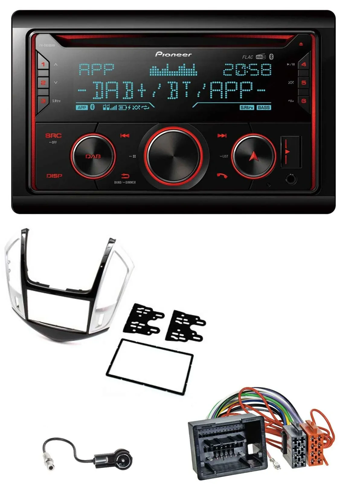 Автомагнитола Pioneer 2DIN DAB, Bluetooth, USB, CD для Chevrolet Cruze 2011–2016