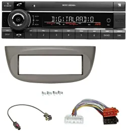 Kienzle Bluetooth MP3 USB DAB Autoradio für Renault Twingo ab 2015 beige-grau