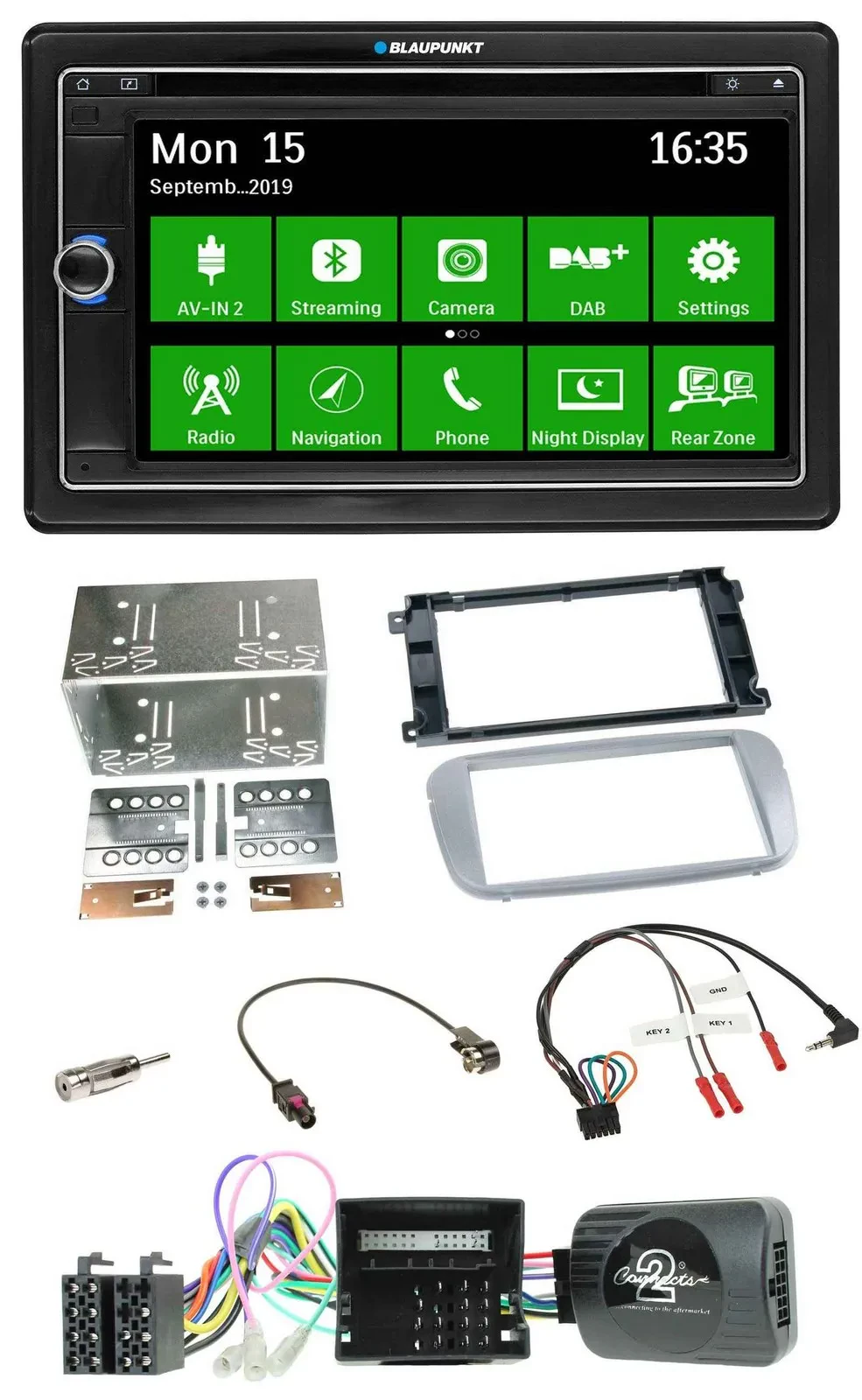 Blaupunkt Bluetooth 2DIN Lenkrad DAB USB TMC Navigation für Ford Galaxy C-Max Fo