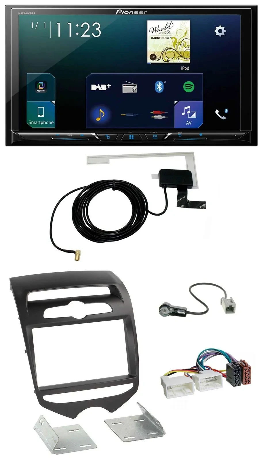 Автомагнитола Pioneer 2-DIN DAB, USB, MP3, Bluetooth для Hyundai ix20 (с 2010, механический климат-контроль)
