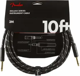 Инструментальный кабель Fender Deluxe Series Straight/Straight 10' Black Tweed