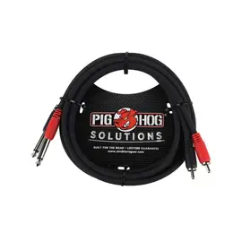 Коммутационный кабель Pig Hog 6' RCA Male to 1/4" Mono Male Dual Cable #PD-R1406