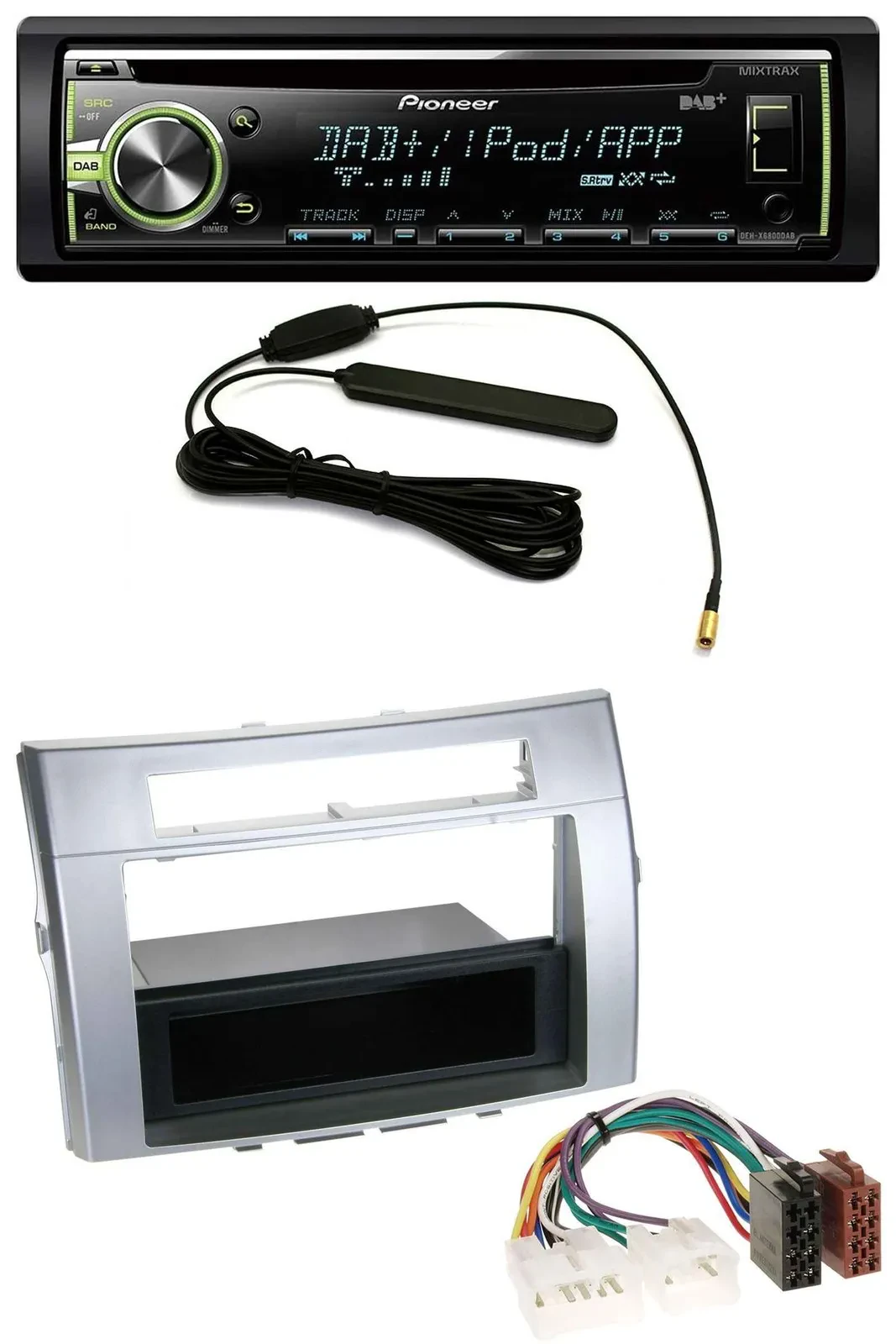 Автомагнитола для Toyota Corolla Verso (2004–2009) Pioneer MP3 USB CD DAB AUX серебристая