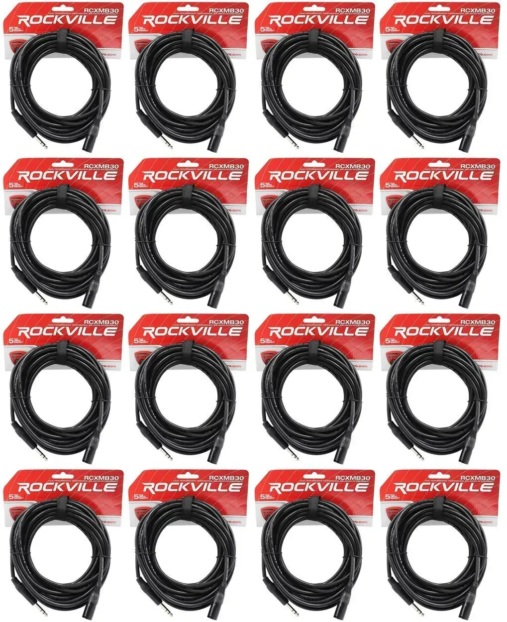 Коммутационный кабель Rockville RCXMB30-B Black 9.1 м (16 штук)