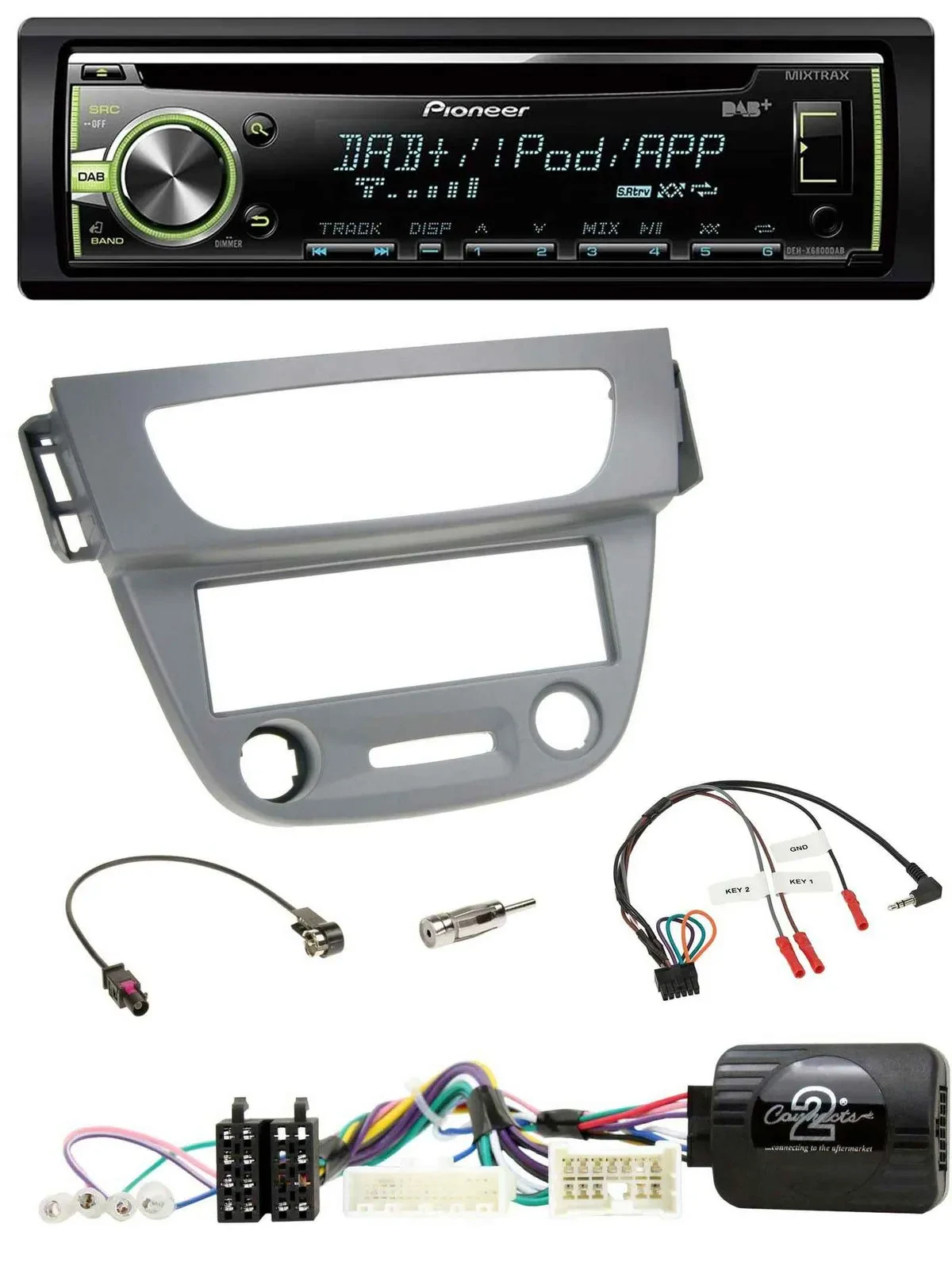 Pioneer DAB USB MP3 Lenkrad CD Autoradio für Renault Megane 3 2012-2014 grau