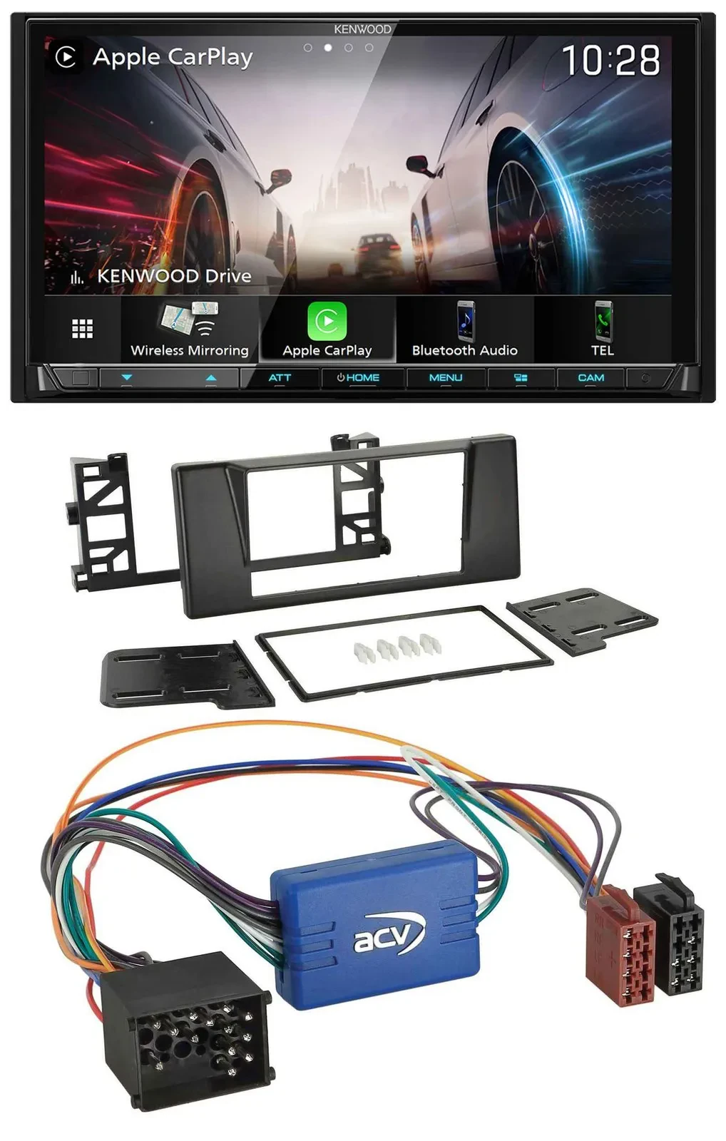 Kenwood MP3 2DIN USB DAB Bluetooth Autoradio für BMW X5 E53 5er E39 Rundpin Akti