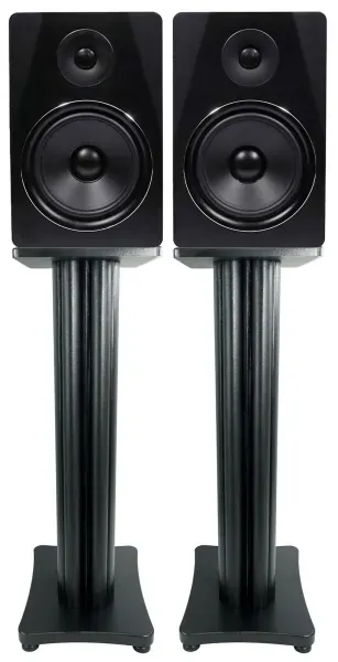 (2) Rockville APM8B 8" USB Studio Monitor Speakers+28" Black Premium Stands