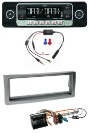 Dietz MP3 DAB Bluetooth USB Autoradio für Citroen C5 Peugeot 407 ab 04 grau-meta