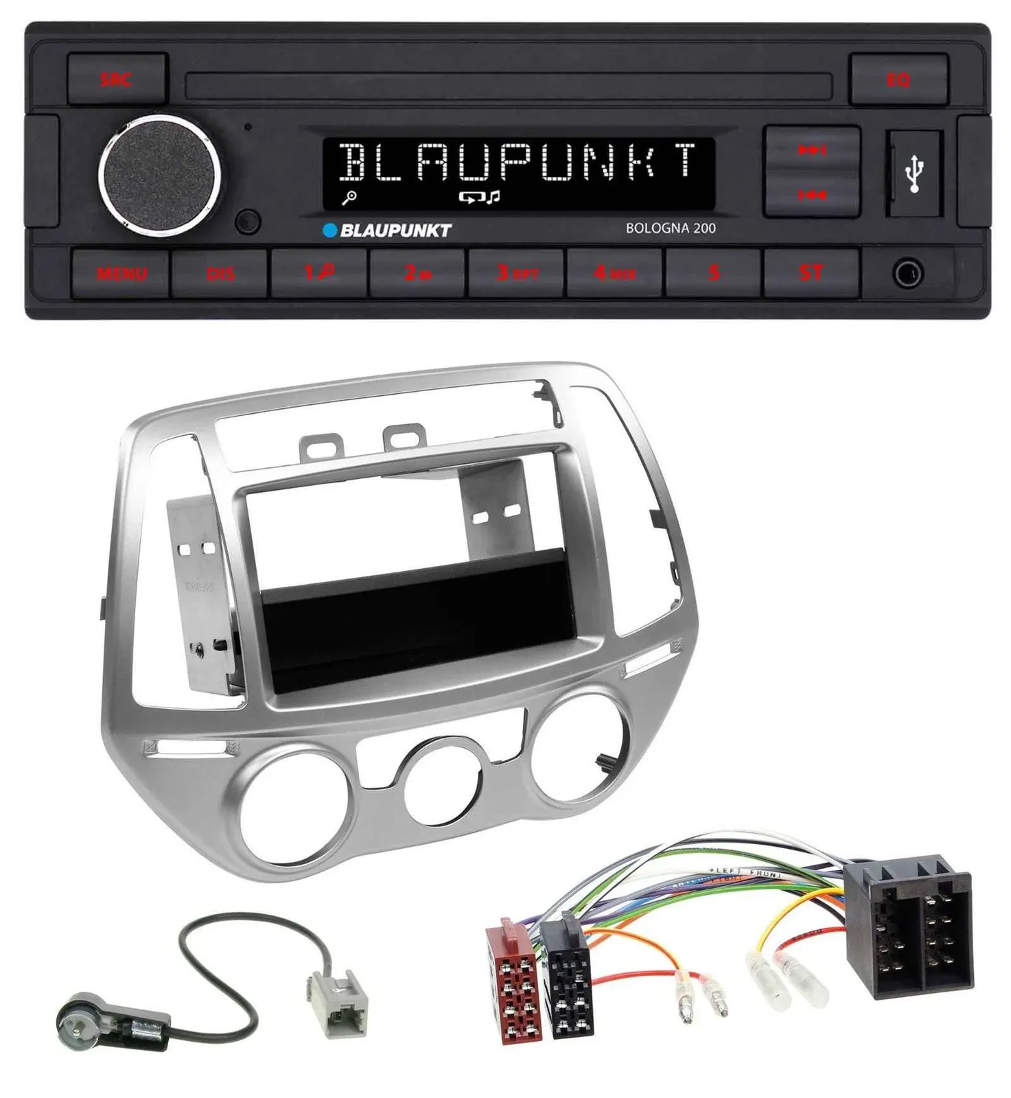 Blaupunkt MP3 AUX USB 1DIN Autoradio für Hyundai i20 (12-14) man. Klima