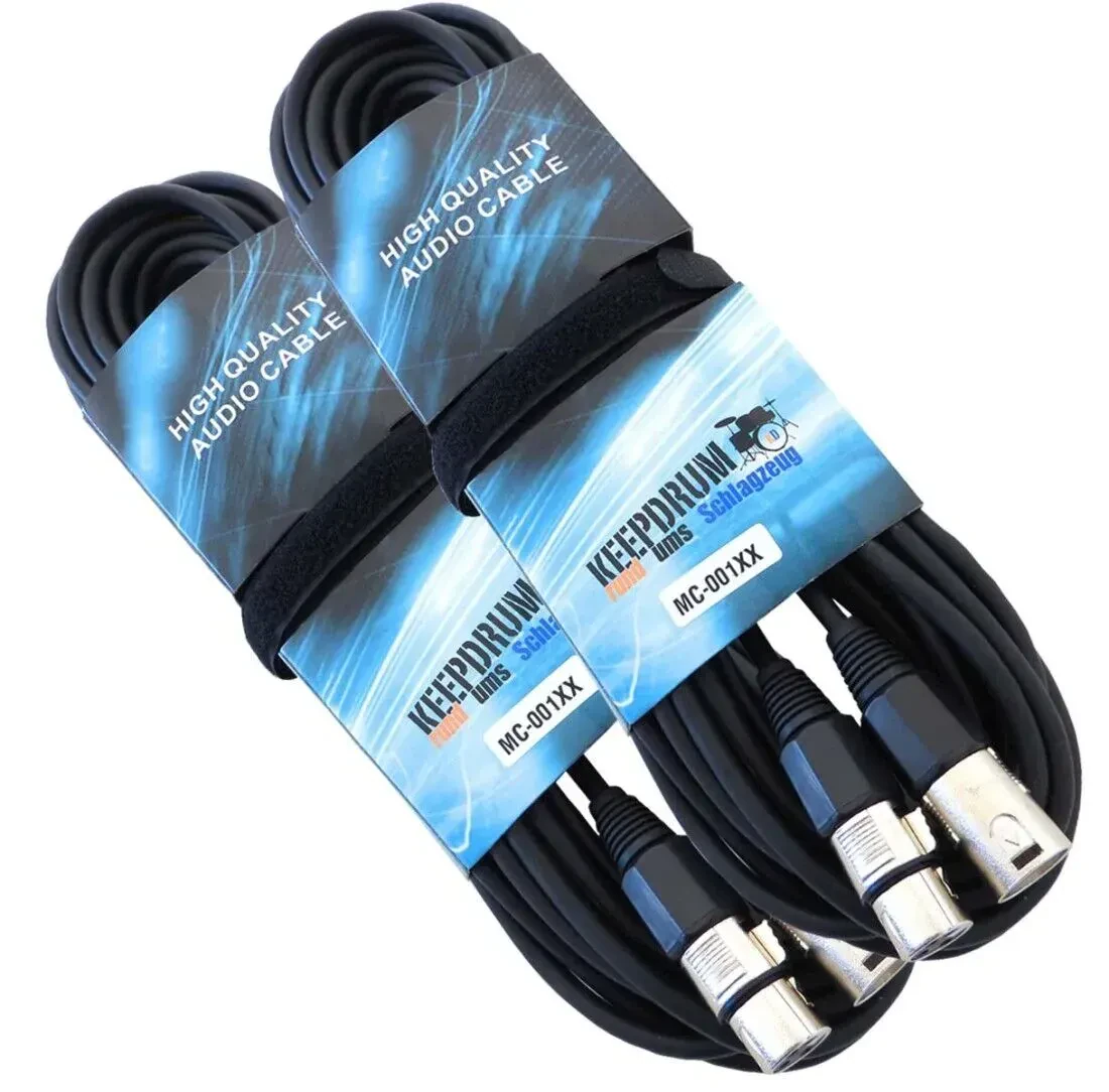 Микрофонный кабель keepdrum MC-001XX Black 15 м (пара)