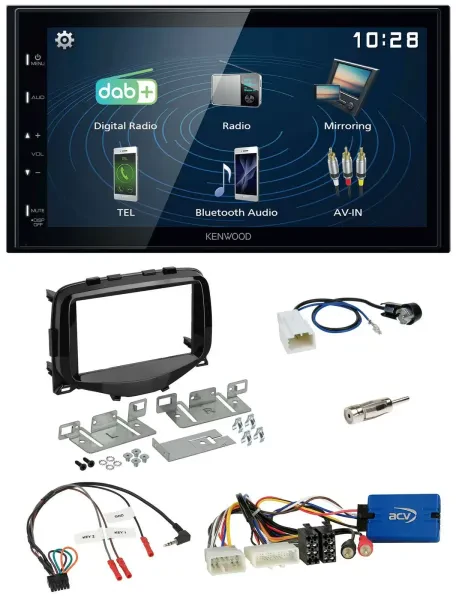 Kenwood 2DIN Bluetooth Lenkrad USB DAB Autoradio für Toyota Aygo 2014-2021