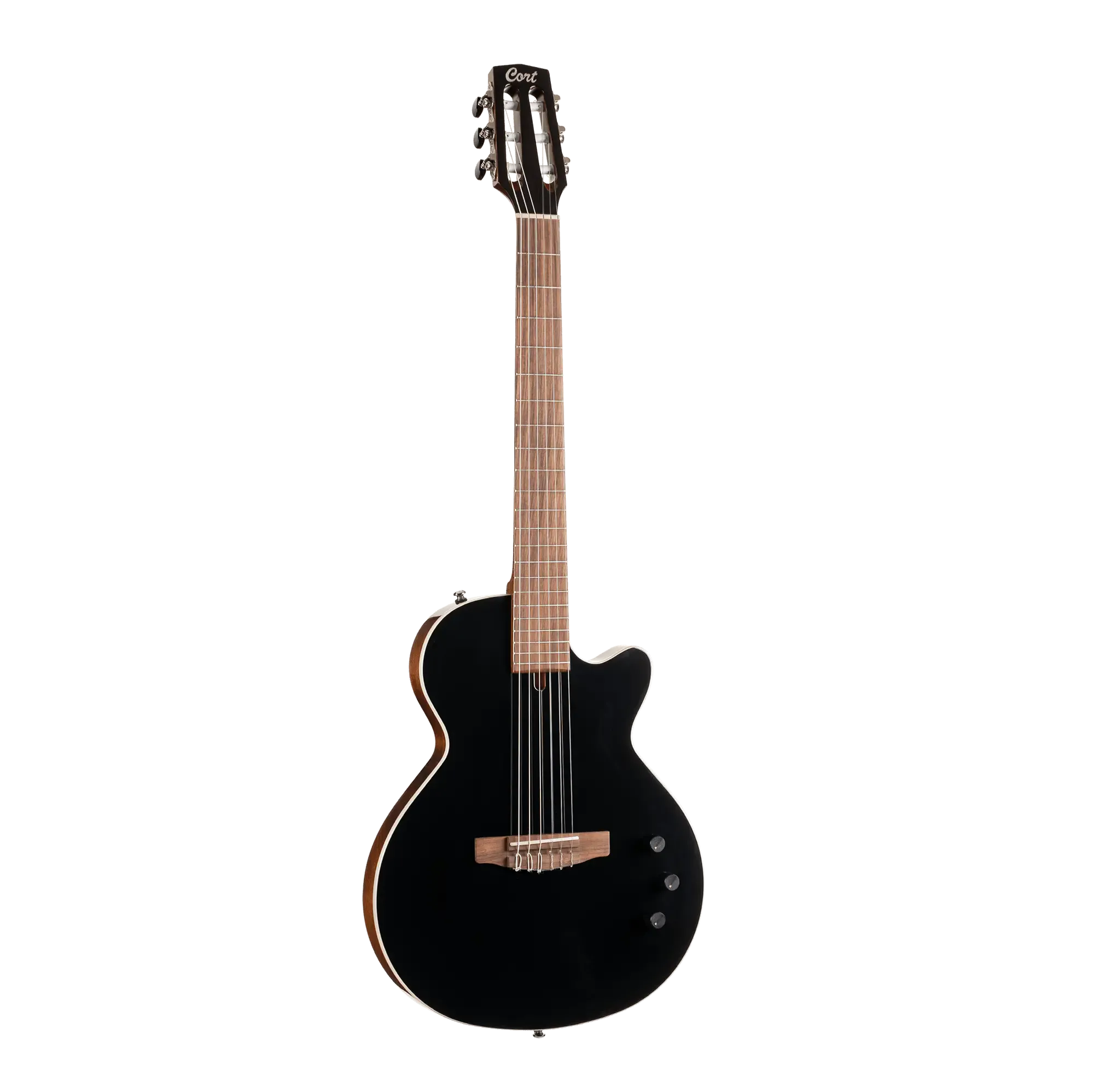 Классическая гитара с подключением Cort Sunset Nylectric II Black с чехлом