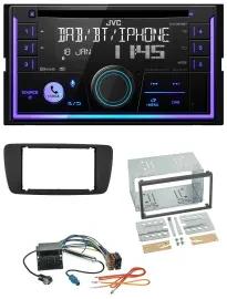 JVC MP3 USB 2DIN DAB Bluetooth CD Autoradio für Seat Ibiza ab 08 nitschwarz