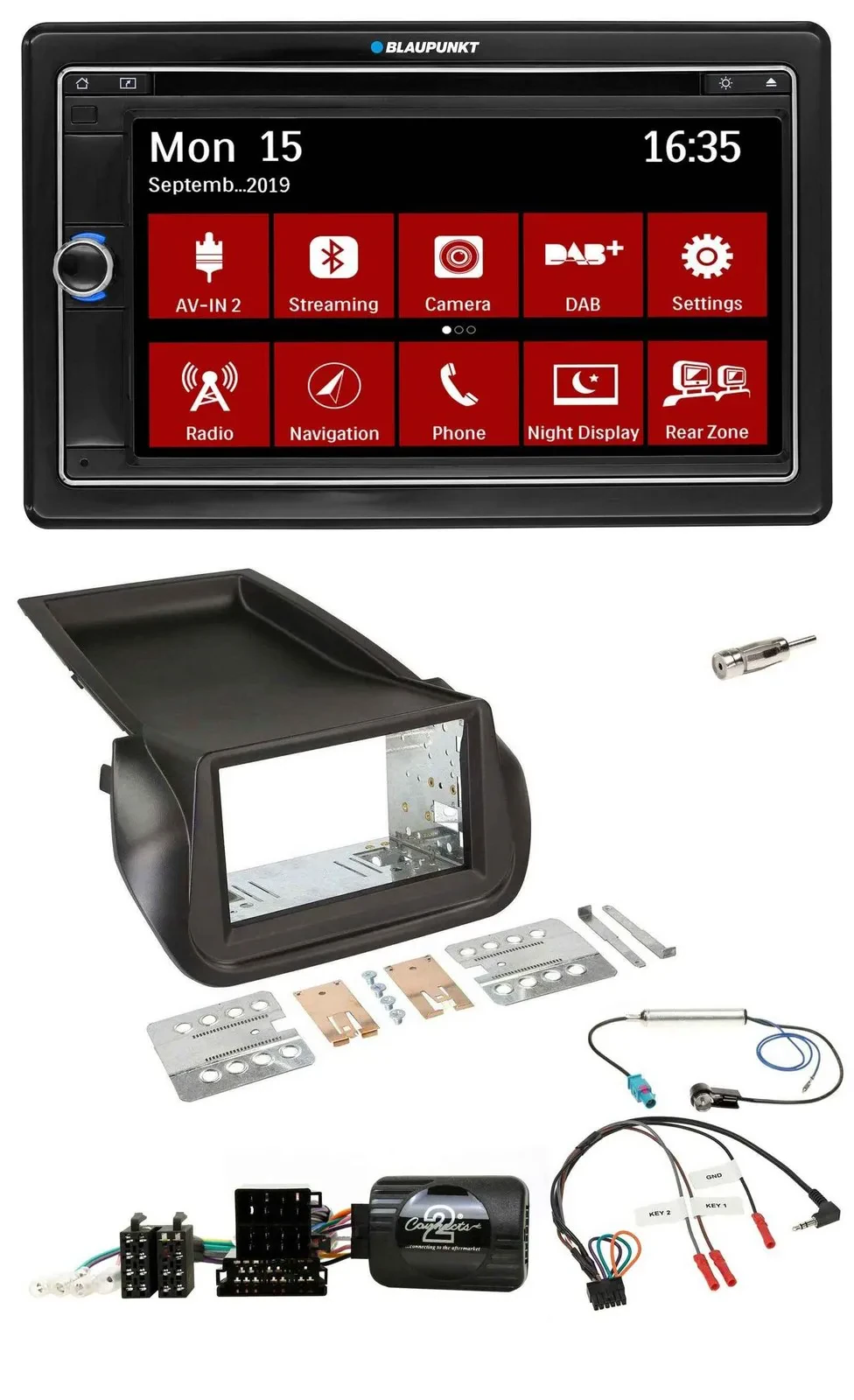 Blaupunkt TMC USB Lenkrad Bluetooth DAB 2DIN Navigation für Citroen Nemo Peugeot
