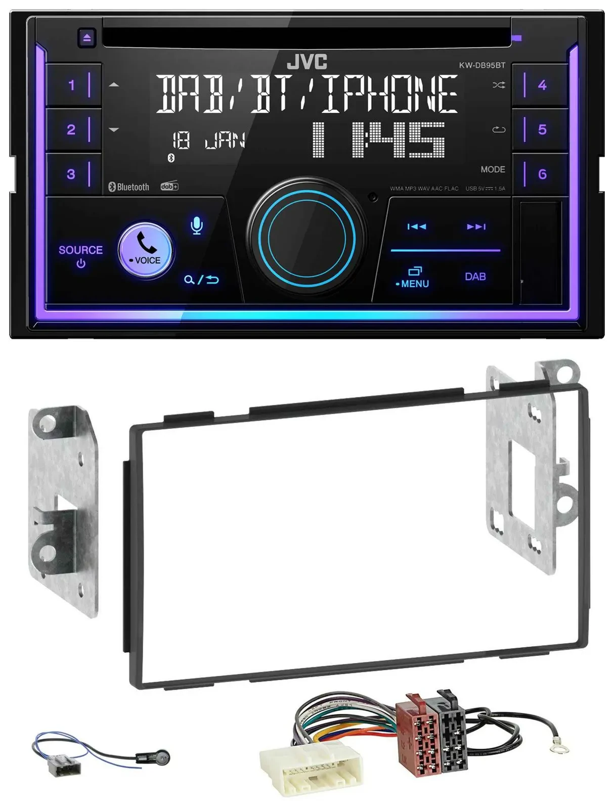 JVC MP3 USB 2DIN DAB Bluetooth CD Autoradio für Nissan Qashqai 2007-2013