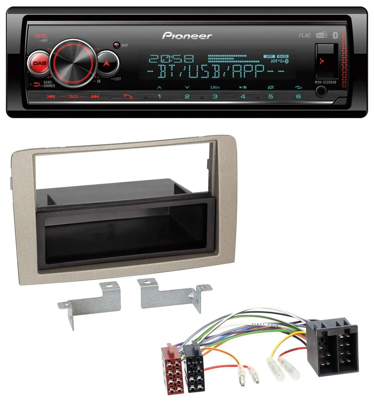 Pioneer Bluetooth USB MP3 DAB Autoradio für Lancia Musa (ab 2005)