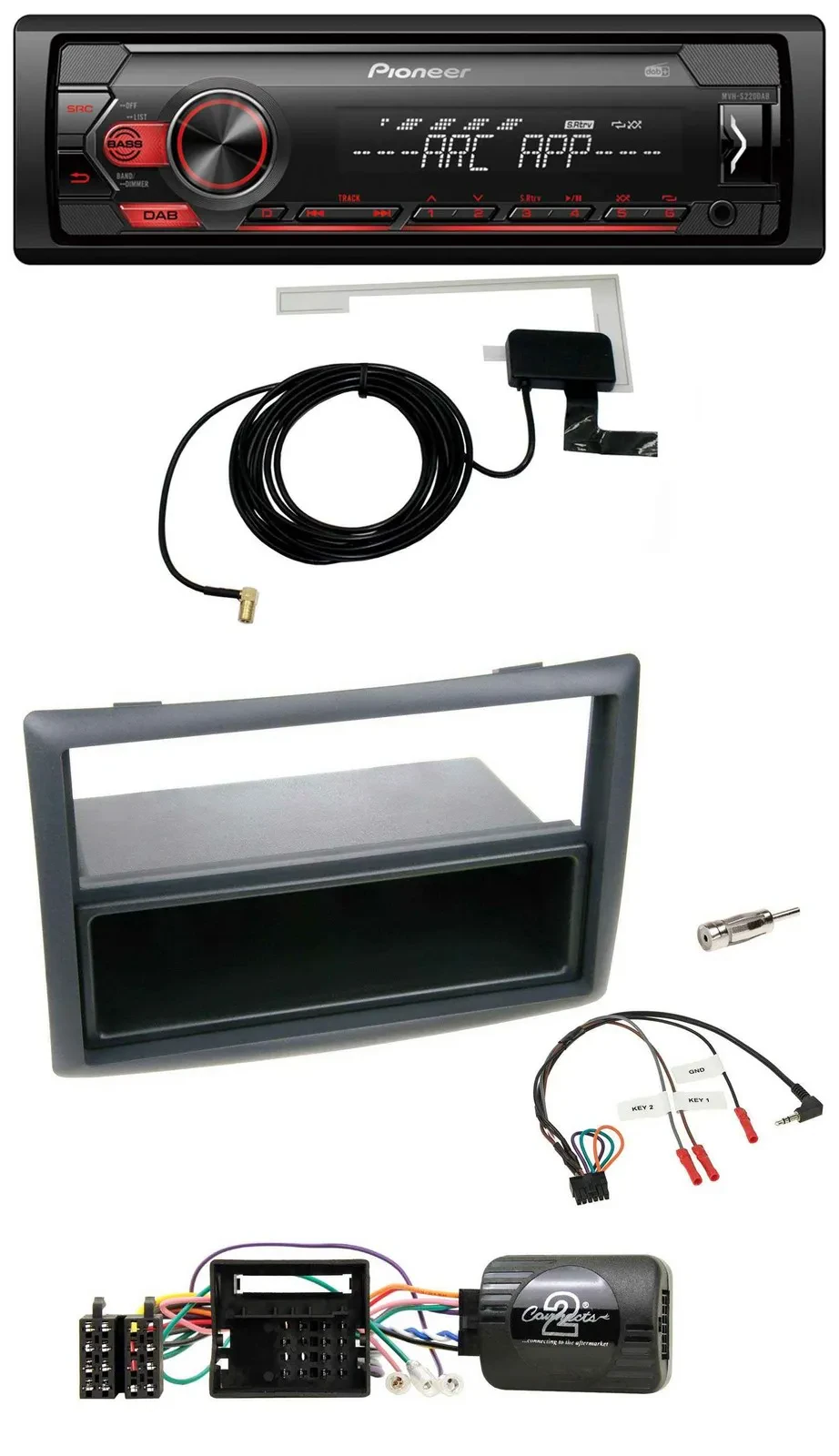 Автомагнитола для Renault Megane 2009–2012 Pioneer 1DIN, USB, DAB, MP3, поддержка управления на руле