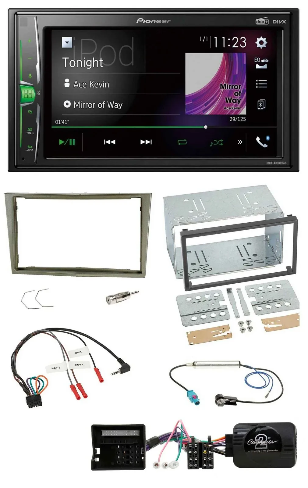 Автомагнитола для Opel Corsa D/Astra H/Zafira Pioneer 2DIN DAB USB Bluetooth, поддержка управления на руле