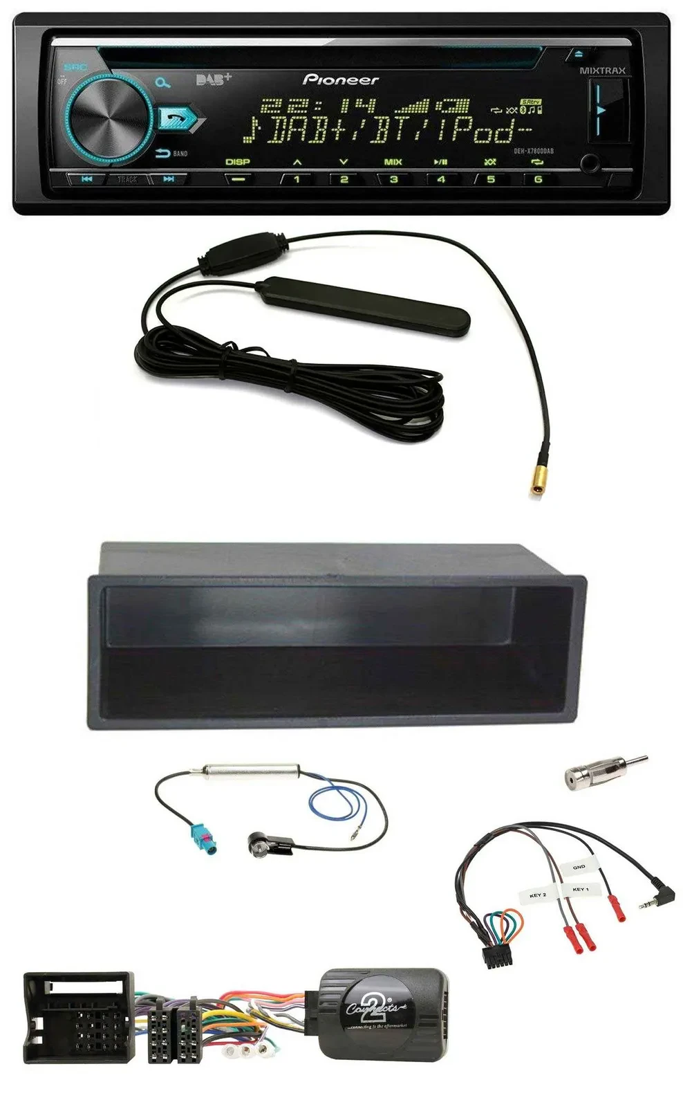 Pioneer CD MP3 Lenkrad DAB USB Autoradio für VW Polo Passat Ablagefach