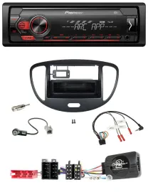 Автомагнитола Pioneer 1 DIN, DAB, USB, для Hyundai i10 (2009–2013), черная, поддержка управления на руле