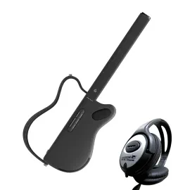 Lava Music Genie Gitarre Smart-Gitarre Schwarz mit keepdrum Kopfhörer