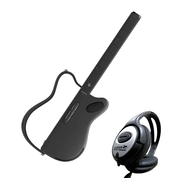 Lava Music Genie Gitarre Smart-Gitarre Schwarz mit keepdrum Kopfhörer